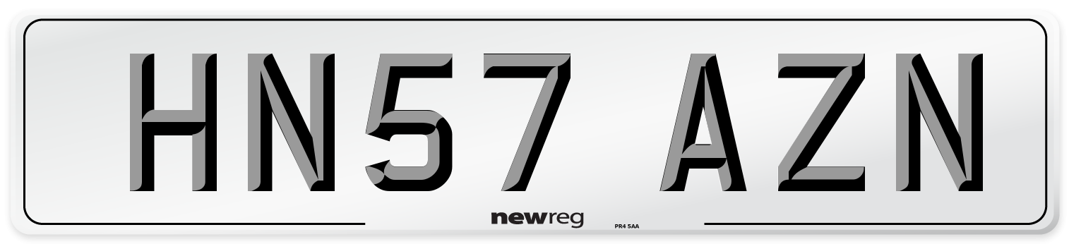 HN57 AZN Number Plate from New Reg